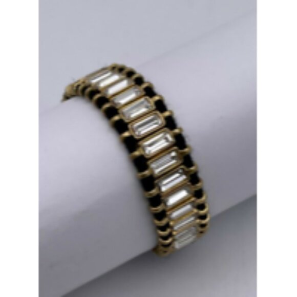 J. Crew Women's Embedded Box Crystal Woven Rope Statement Bracelet - Picture 3 of 5